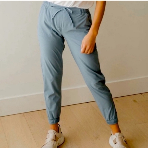 Albion Pants - Albion Fit Jetsetters Zipper Ankle Joggers French Blue Size Small Petite